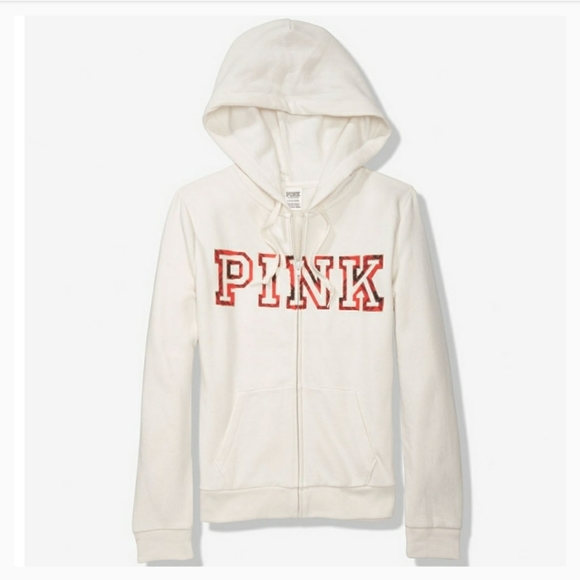 BEAUTIFUL PINK VICTORIA'S SECRET FULL ZIP HOODIE SIZE M - Picture 5 of 5